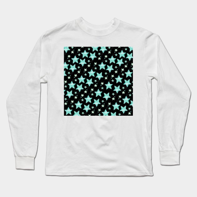 Twinkle little green stars in the dark Long Sleeve T-Shirt by EmilieGeant